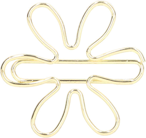 100Pcs Cute Gold Mini Paper Clips,Flower and Arrowhead Shapes Paper Clips Electroplated Gold Paper Clips for Wedding Marriage Office School Home(#...