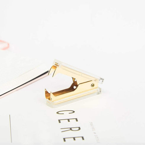 Multibey Acrylic Gold Craft Scissors Staple Remover Set Acrylic Metal Fabric Scissor Home Office Desk Supplies (Clear Gold)...