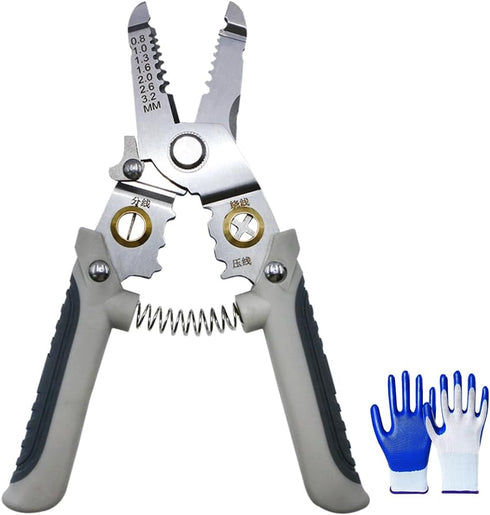 Manual Wire Stripper, 8 Inch Cutout (8 AWG - 22 AWG) Wire Crimping Plier, Wire Cutter, Multifunctional Wire Stripper, electricwire stripperwire st...