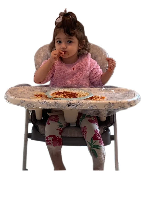Toddler Table Cover for Highchair – 8Pcs Set High Chair Cover Compatible with Standard Trays – Disposable and Practical Design – Ideal for Non-Mes...