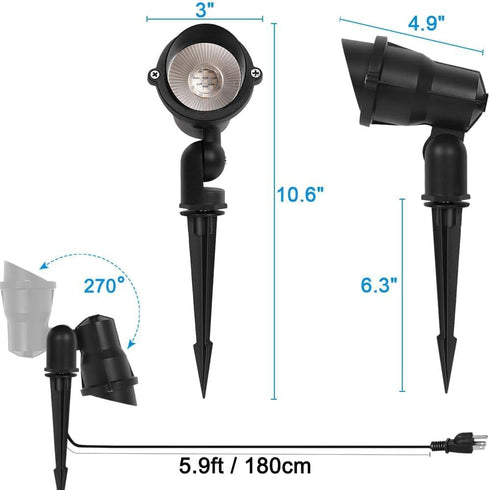 10W Dusk to Dawn Outdoor LED Spotlight Plug in with Photocell Sensor for House Flag Yard Tree Garden, 3000K 1000LM Warm White 120V Landscape Light...