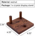 Walnut Crystal Display Stand Rock Display Holder Three-Peg Display Easel Stands for Fossil Coral Geodes Rock Mineral Agate L...