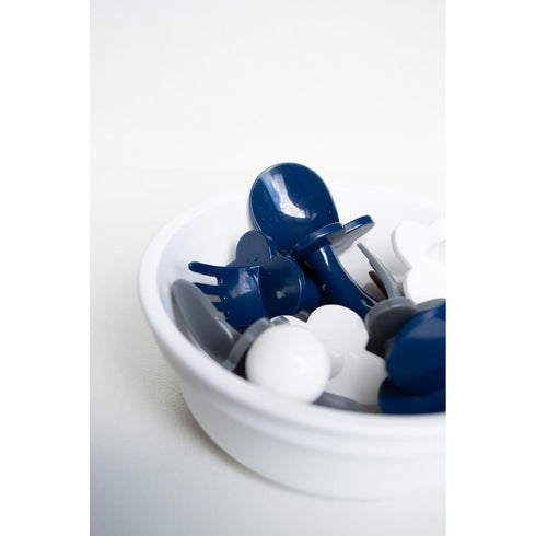 Grabease Baby Led Weaning Supplies - BPA-Free & Phthalate-Free Baby Spoons for Self Feeding - Toddler Fork & Spoon Set, Navy - Toddler Feeding Sup...