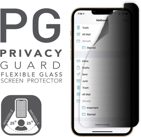ARMOR Flexible Glass Screen Protector for iPhone 13 Pro Max, Privacy Guard with 9H...
