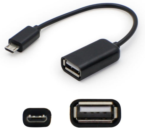 Add-On Computer 12.7cm 5.00" Micro-USB Male to USB 2.0 (A) Female Black On-The-Go Cable (USBOTG)...