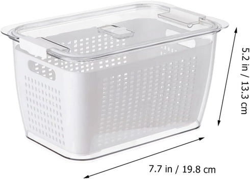 1pc Double Storage Basket Plastic Drawer Plastic Storage Bins Clear Organizer Box Over The Sink Colander Strainer Basket Fridge Pull Out Bin Veggi...