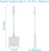 30 Pin to Lightning Adapter, Lightning Cable Adapter, 8-Pin Male to 30-Pin Female Connector Converter with Phone Charger Cable Cord Compatible Pho...
