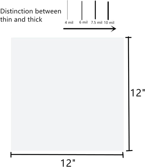 12-Pack 5 mil 12-Inch-by-12-Inch Blank Stencil Sheet for Cricut Vinyl, Silhouette, Transparent PET Acetate Mylar Craft Template Material...