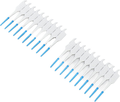 200 Pcs Flossers,Dental Floss Bad Breath Remover Brush Plaque Removal Silicone Safely Portable with Carrying Case (Blue)...