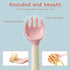Toddler Utensils with Travel Case, Baby Spoon and Fork Set for Self-Feeding Learning Bendable Handle Silverware for Kid Children (2 Set, Pink&Yell...