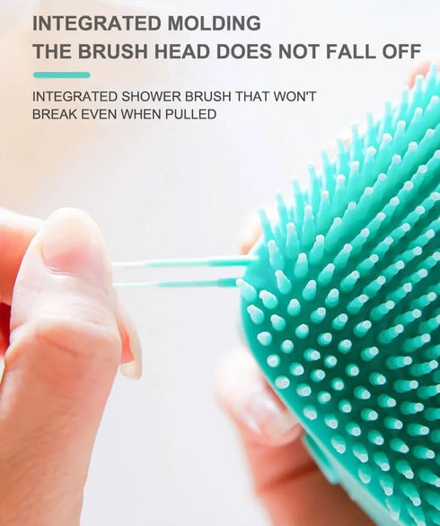 Dog Bath Brush, Pet Massage Brush Shampoo Dispenser, Soft Silicone Brush Rubber Bristle for Dogs and Cats Shower Grooming (Green)...