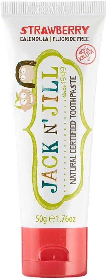 Jack N' Jill Brushing Essentials Combo Pack: Tooth Cleaning Chews, Natural Certified Strawberry Toothpaste & Kids Toothbrush - Packed with Vitamin...