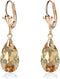 Austrian Crystal Teardrop Leverback Dangle Earrings for Women Fashion 14K Gold Plated Hypoallergenic Jewelry...