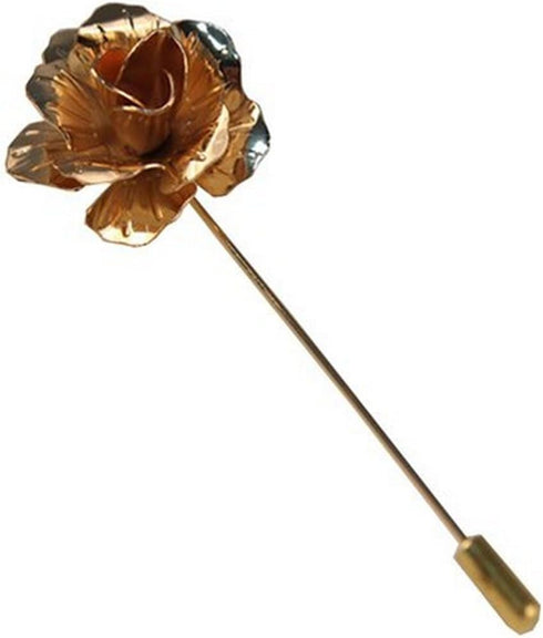 Men's Floral Golden Flower Lapel Stick Brooch Pin for Suit...