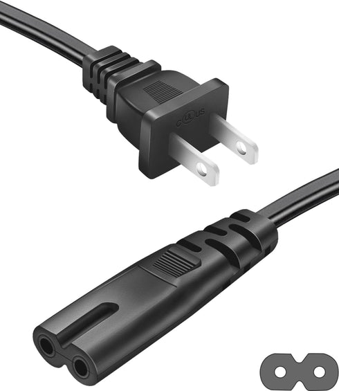 2 Prong Power Cord for Sony SRS-XP500 SRS-XP700 MHC-V71 SRS-RA3000 GTK-XB90 XB72 XB60 XB5 XB7 MHC-V13 Wireless Portable Speaker Replacement Chargi...