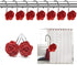 12 PCS Home Fashion Decorative Anti Rust Shower Curtain Hooks Rose Design Shower Curtain Rings Hooks (RED)...