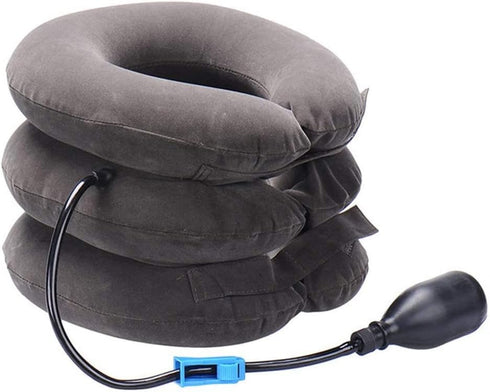 Inflatable Cervical Neck Traction Air Inflatable Pillow Neck Head Stretcher Pain Relief Collar (for Adults, Grey)...
