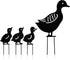 Duck Garden Statue Mallard Duck Statue Metal Lawn Ornaments Hollow Garden Decorations (Black)...
