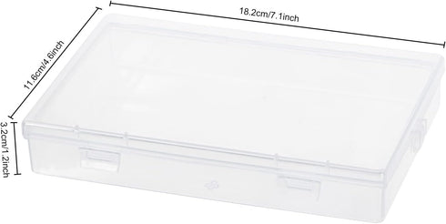 Small Storage Containers, 4 Packs Rectangular Plastic Storage Box with Lid 7.1''×4.6''×1.2'', Clear Containers for Storage, Beads, Crafts Accessor...