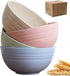 Unbreakable Cereal Bowls 24 oz - Reusable Wheat Straw Bowl - Dishwasher -Microwave Safe - Bamboo Kids Bowls Set, Soup Salad Rice Oatmeal Desserts-...