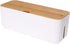 Changsuo Cable Management Box Small White, Extension Cord Organizer for Power Stripe Surge Protector Wire Management Concealer Cover Hider for Des...