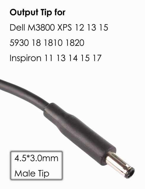 Tip Adapter Converter Cable 7.4 to 4.5mm for Dell Laptop Power Supply 30w 40w 45w 65w 90w 120w 135w D5g6m 0d5g6m M3800 XPS 12 13 9350 3960 15 5930...