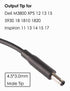 Tip Adapter Converter Cable 7.4 to 4.5mm for Dell Laptop Power Supply 30w 40w 45w 65w 90w 120w 135w D5g6m 0d5g6m M3800 XPS 12 13 9350 3960 15 5930...