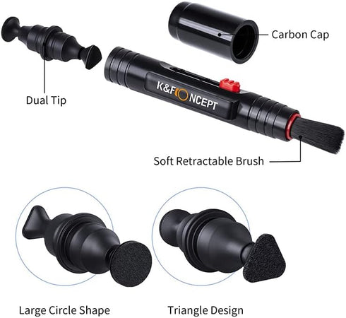 K&F Concept 15-in-1 Camera Lens Cleaning Kit with Camera Blower, Glasses Wipes*10, Cleaning Liquid, Microfiber Cleaning cloth*2, Lens Cleaning Pen...