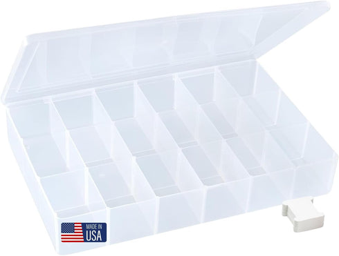 Embroidery Floss Organizer Box with 50 Cardboard Bobbins - 17 Compartments Clear embroidery thread organizer box, Snap-Tight Clear Sewing Organize...