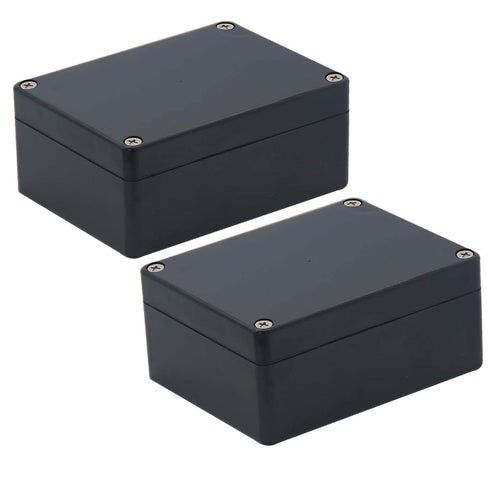 Black Junction Box ABS Enclosure Box Conduit Juction Box Waterproof Project Box Dustproof Electrical Box Case (4.53"x3.54"x2.17" 2pcs)...