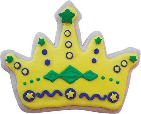 Mardi Gras New Orleans Cookie Cutters 4-Pc. Set Made in the USA by Ann Clark, King Crown, Princess Crown, Mask, Fleur de Lis...
