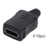 cablecc 10set DIY 4pin USB 2.0 Type C Female Socket Connector SMT Type with PC Board & Housing & 3.0mm SR...
