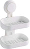 Double Layer Soap Dished Holder Suction Cup, Soap Bar Holder with Drainage Design for Soap Saver, Wall Mounted Soap Tray for Bathroom Shower, Reus...