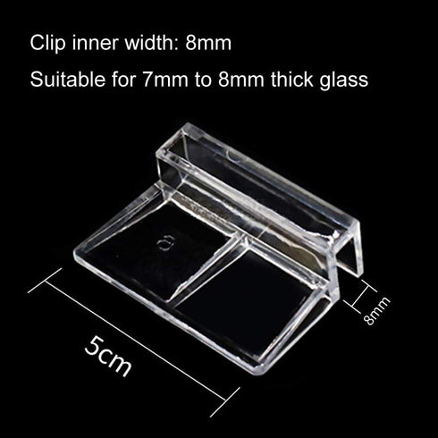 6 Pieces 8mm Acrylic Aquarium Cover Clip Aquarium Fish Tank Glass Cover Clip Support Holder Clear Universal Lid Clips for Rimless Aquariums...