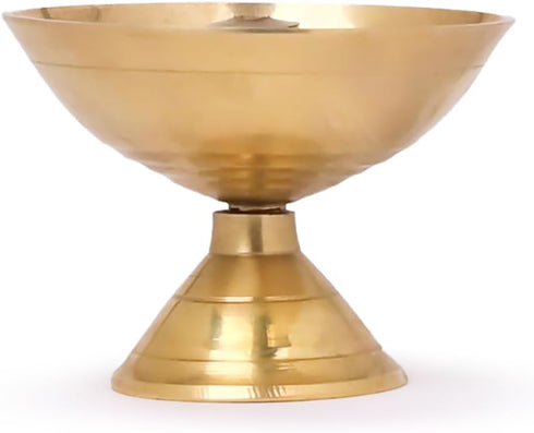 Shubhkart Handmade Solid Brass Indian Oil Lamp Pyali Diya for Puja & Other Religious Rituals | Home Décor, Office & Temples | Festive Gifts (Large...