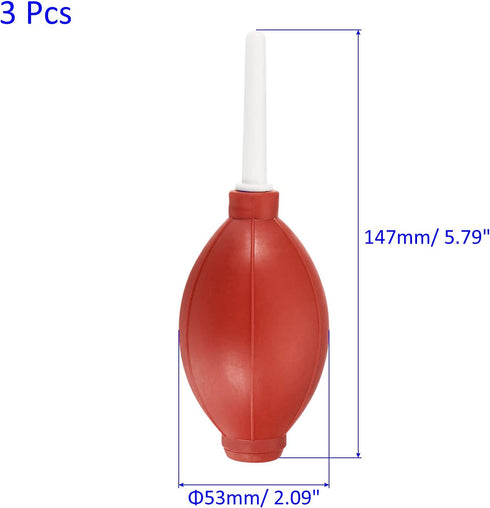 3Pack Dust Ball Air Blower - Equipment Cleaning Rubber Remove Dust & Transfer Liquid, Apply to Computer/Camera Lens/Plants(5.79 x 2.09 Inches, Red...