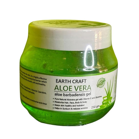 EART CRAFT Pure Aloe Vera Gel for Skin, Scalp, & Hair, Soothing Aloe Face Moisturizer, Multipurpose, Hydrating Aloe Gel, 250 grams (8.81 fl. oz.)...