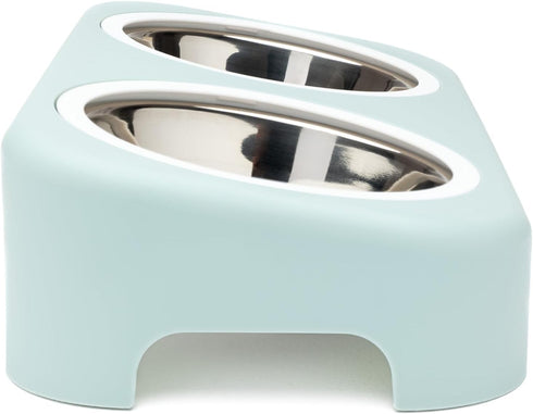 Elevated Stainless Steel Dog Feeder - Durable Pet Dish Set with Stand for Food and Water - 6.69 x 13.58 x 3.15 inches...