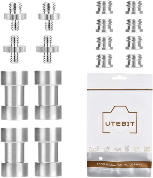 UTEBIT Camera Screw 1/4 to 3/8 Adapter Thread Adapter Set Camera Spigot Convert Mounting Screws Tripod Screw Compatible for Magic Arm Crab Clamp B...