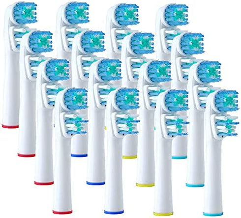 Replacement Brush Heads Compatible with OralB Braun- Best Double Clean, Pack of 16 Electric Toothbrush Replacement Heads- for Oral B Pro, 1000, 80...