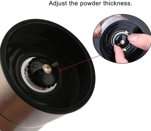 Elegant GRINDER 7 inch tall, Eco-Friendly Stainless Steel and Glass grinder, with Adjustable Ceramic Grinder, Spice Mill, Pepper Grinder or Salt G...