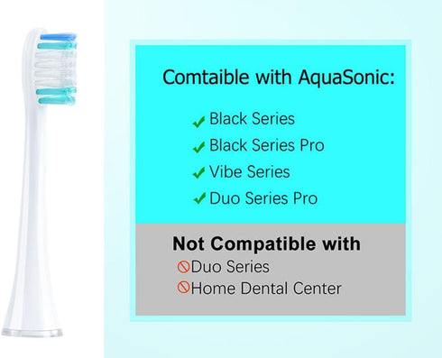 Replacement Brush Heads Compatible with AquaSonic Black Series and Vibe Series, for Black Series Pro and Duo Series Pro, White 10 Pcs...