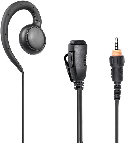Radio Earpiece, 3.5mm 1-Pin C Shape Walkie Talkie Earpiece with PTT Mic Compatible with Motorola CLP1010, CLP1040, CLP1060 Two Way Radios Headphon...