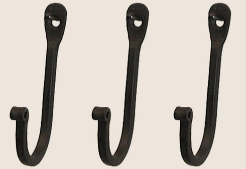 Colonial Tin Works Vintage Hand Forged Iron Classic Early American Plain Hook Black Set of 12 (Set of 12)...