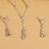 COLORFUL BLING Rhinestone Teardrop Infinity Pendant Necklace Zircon Dangle Earring Jewelry Sets?Silver?...