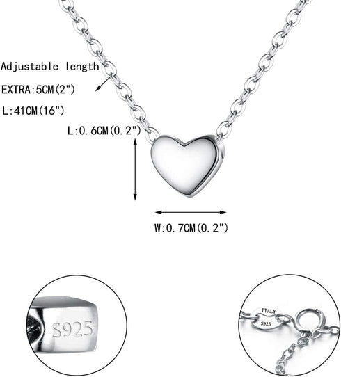 EVER FAITH Jewelry Gift 925 Sterling Silver Tiny Triangle Moon Star Dainty Heart Pendant Choker Necklace for Women...