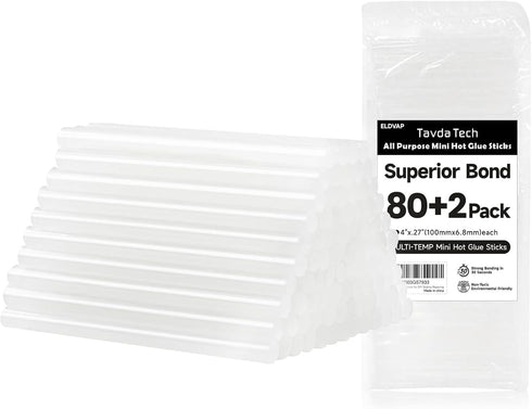 ELDVAP Mini Size Hot Glue Sticks 4" and 0.27''Diameter 82 Pack Multipurpose Hot Glue Gun Sticks for Kids Adults DIY Art Craft Gluing Sealing Repai...
