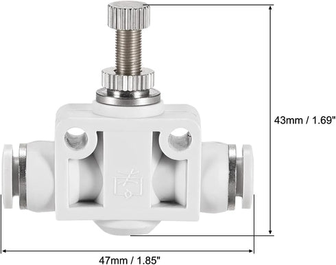 uxcell Air Flow Control Valve, In-line Speed Controller Union Straight, Pneumatic Connector Valve, 6mm Tube Outer Diameter 4Pcs...