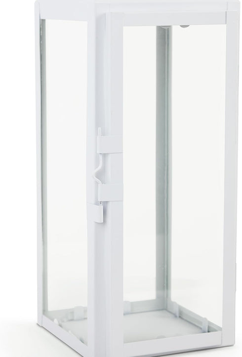 Zings & Thingz Manhattan Hanging Cable Candle Holder Lantern, Decorative Light Home Decor, 15" Tall, White...