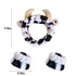 3 PCS Spa Headband Cow Print Ears for Face Washing, Cute Cow Plush Wash Face Elastic Headbands Women Girls Makeup Skincare Bath Head Wrap Kids Cos...